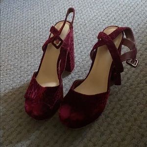JustFab Velvet Heels